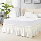  Elastic Wrap Around Bed Skirt - Easy Fit With 18-inch Tailored Drop  Hotel 