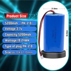 18650 Battery  3 7v 5200mah Rechargeable Li-ion With Ph2 0 2p Connector For Flas