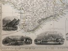 1851 The Crimea Original Antique Map  Engraving With Hand Colored Outlines