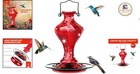 Glass Hummingbird Feeder For Outdoors Hanging Bird Nectar Feeder With Perch