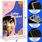 Dulvus 4x6 Vertical Acrylic Sign Holder Plastic Frame Display Stand Pack Of 6