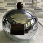 West Bend Penguin Hot Cold Server Ice Bucket Vintage Mcm Bakelite Handles Chrome