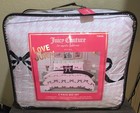 Juicy Couture 6pc Twin Comforter Bed Set Pink White With Black Coquette Bows