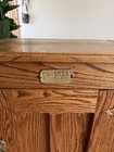 Vintage White Clad Oak Ice Box Nightstand Cabinet End Table Set 2 Piece Antique