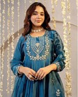 Nermosa Women Embroidery Solid A-line Kurta And Pant Set With Dupatta