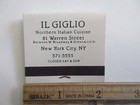 Matchbook Matches Il Giglio 81 Warren St New York City Ny 30 Strike