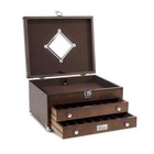 Gerstner International Gi-t14-d Dark Oak 2 Drawer Edc Jewelry Box Case New Item 