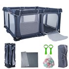 Foldable Baby Playpen 50x50 Portable Indoor Outdoor Mesh Safety Fence