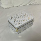 Pandora White Jewelry Box Gold Heart Design W  Mirror Japan New