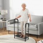 Heavy Duty Adjustable Bed Step Stool With Handles Elderly Bedside Steps Black