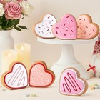 Valentines Day Decor  6pcs Sweet Candy Heart Cookies Resin Valentines Table 
