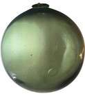 Antique Bj  rum One Knob Glass Fishing Float Norway 1873-1886 Olive Green