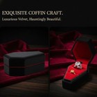 Cvchancin Gothic Coffin Ring Box  Plush Velvet Jewelry Case For Proposal   Weddi