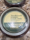 Set Of 2 Brand New Vintage Sudberry House Needlework Coaster Candy Dish Ashtray