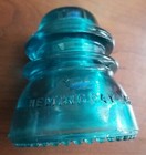 Hemingray No 42 Threaded Glass Insulator Vintage Antique Aqua Blue Green