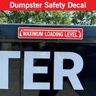  4 Pack  Maximum Loading Level Laminated Sticker Decal Dumpster Safety Sign  Red