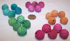 40 Bird Toy Parts 5 8  Colored Wood Beehive Beads  Wooden Craft Parts W  Hole 