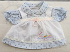 Vtg Mayfair Baby Girl s 3 Piece Outfit Blue  Floral  Lace  Bow  Train