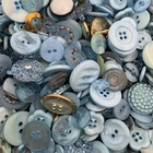 Mixed Lot Dyed Aqua lt Blue  Premium Buttons All Sizes For Embellishments
