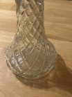 Vintage Hoosier Clear Glass Bud Vase Quilted Diamond Pattern 9  Tall