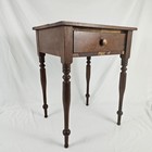 Antique Work Table Walnut Primitive Dovetailed Sheraton Farmhouse Kitchen