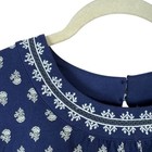 Old Navy New Long Sleeve T Shirt Women s Lrg Blue White Green Floral Embroidery