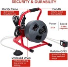 50ft X 5 16  Drain Cleaner Machine For 3 4  To 3  Pipe Drain Auger Sewer Snake