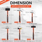 6-piece Hammer Mallet Set With Fiberglass Handle Forge Steel Head  16oz Ball