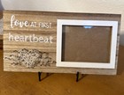 New    love At First Heartbeat     Wooden Sonogram Free Standing Frame 4 X 3 Pic