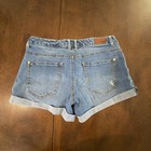 Express Jeans Womens Denim Mini Shorts Size 10 Light Wash Cuffed Rolled Hem