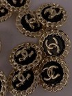 Lot Of Ten 20mm Designer Cc Vintage Button Gold Tone Chanel 10 Buttons