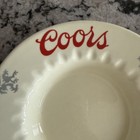 Vintage Coors Light Beer Advertising Ashtray With Red Lettering And Gray Crest