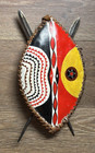 Vintage African Authentic Original Maasai Shield And Metal Spears 8x13 