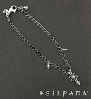 Silpada Sterling Silver Flower Crystal Ankle Bracelet  a1554 size 9 retired 