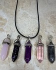 5 Pc Natural Quartz Crystal Stone Point Chakra Healing Gemstone Pendant Necklace