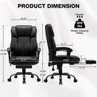 Hoffree Massage Office Chair With Heat 7-point Vibration Recliner W footrest