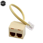 1 To 2 Ways Rj11 6p4c Male Telephone Jack Line Cord Female Splitter Adapter Lan