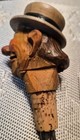  Vintage Wood Wine Bottle Cork Stopper Pourer Hand Carved movable Mouth