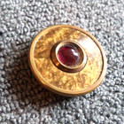 Vintage Antique Celluloid   Metal Victorian Button Pink Jewel Center