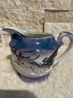 Vintage Moriage Porcelain Dragonware Sugar And Creamer Set Japan Blue Luster