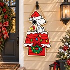 Snoopy Woodstock Christmas Door Hanger Peanuts Dog House Holiday Decor Gift