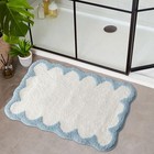 Scalloped Bath Mats Blue Bathroom Rugs Non Slip Washable Cute Bath Mats 