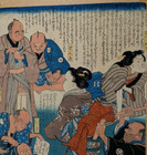 Original Japanese Woodblock Print  Utagawa Kunisada  toyokuni Iii  C 1855 Kabuki