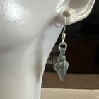 Hand Made Blue Metal Sea Shell Earring  Earring Wire 925 Sterling 