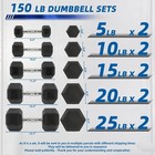 Balancefrom 150lb Coated Hex Dumbbell Weight Set And A-frame Storage Rack  5-25