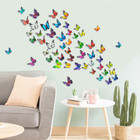 80 Pcs 3d Butterfly Wall Decor  Butterfly Wall Decals Removable Mural Stickers B