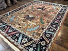 Indo Heriz Rug 8x11  Vintage Serapi Carpet  Allover Pattern  Geometric Design