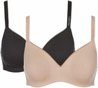 Calvin Klein 2 Pack Microfiber Wirefree Bra Black honey Nymphs grey All Sizes