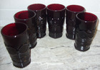 Avon Cape Cod Ruby Red 12 Oz  Drinking Glasses Tumblers-5 1 2  Tall Set Of 6 Vgc