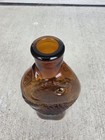 Vintage Amber Glass Fish Shaped Bottle 10    Art Decor Cod Liver Oil Cork Style